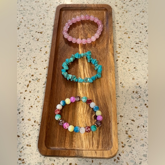 Set of 3 New Beaded Stretchy Bracelets - #11 - Picture 2 of 3